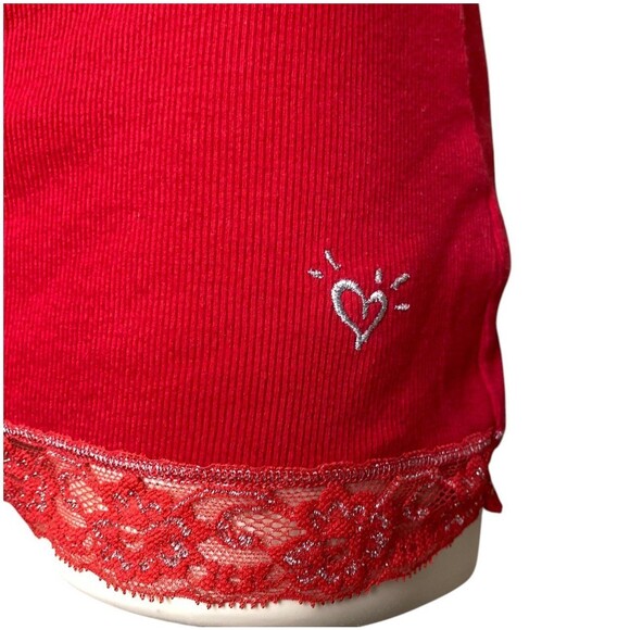 Justice size L (14) red camisole shelf bra lace trim red y2k style - Picture 6 of 12